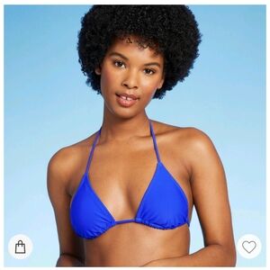 Wild Fable Blue Triangle Bikini Top Size Medium NWT